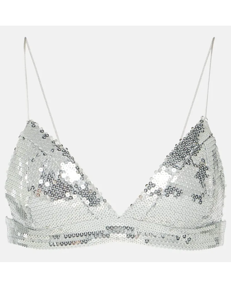 Alex Perry Bralette mit Pailletten Silber