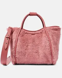 Max Mara Tote Marine Medium aus Teddyfleece Pink