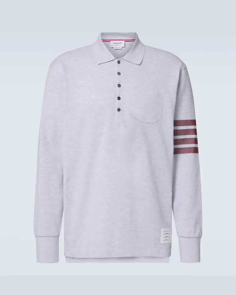 Thom Browne Polopullover 4-Bar aus Baumwolle Grau