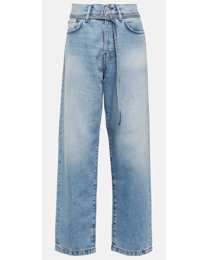 Acne Studios High-Rise Straight Jeans Toj 1991 Blau