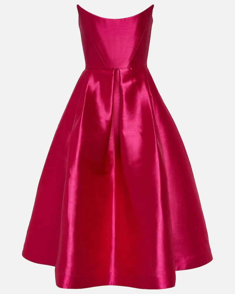 Alex Perry Midikleid aus Seiden-Faille Rosa
