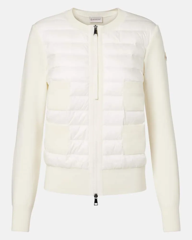 Moncler Daunenjacke aus Strick Weiß