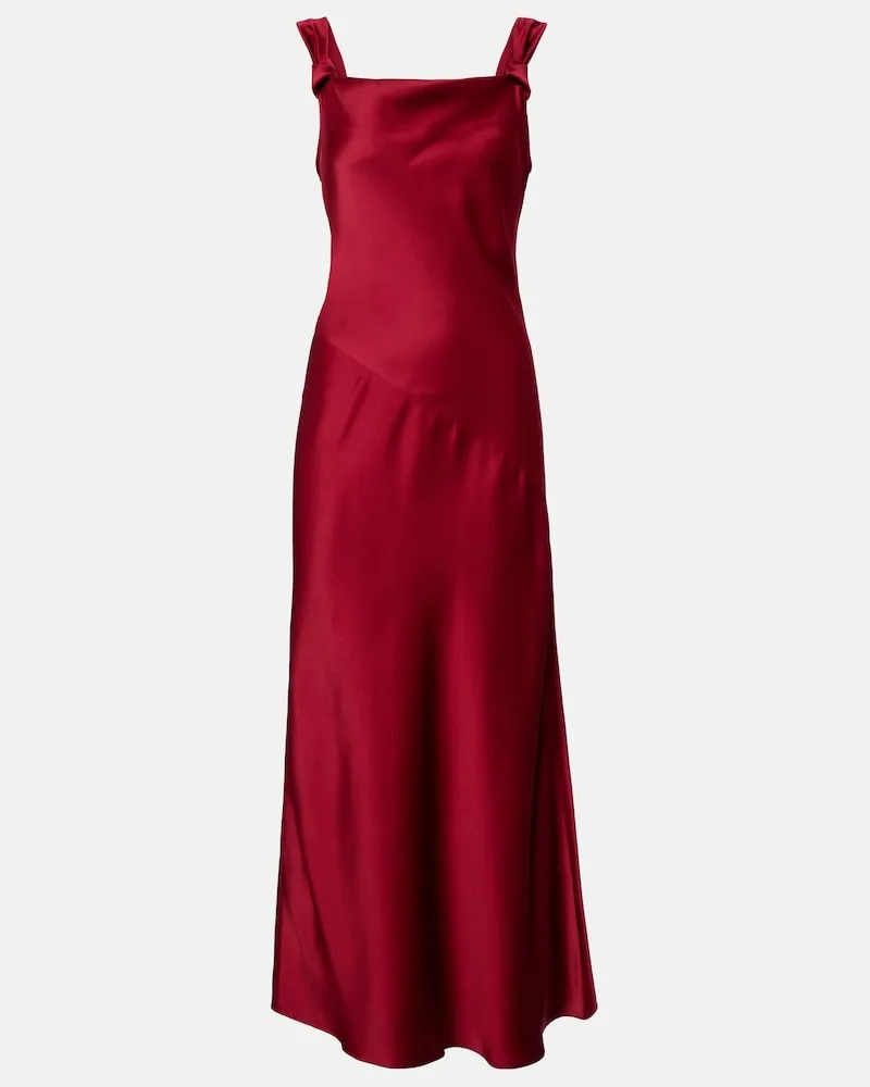 Max Mara Maxikleid aus Satin Rot