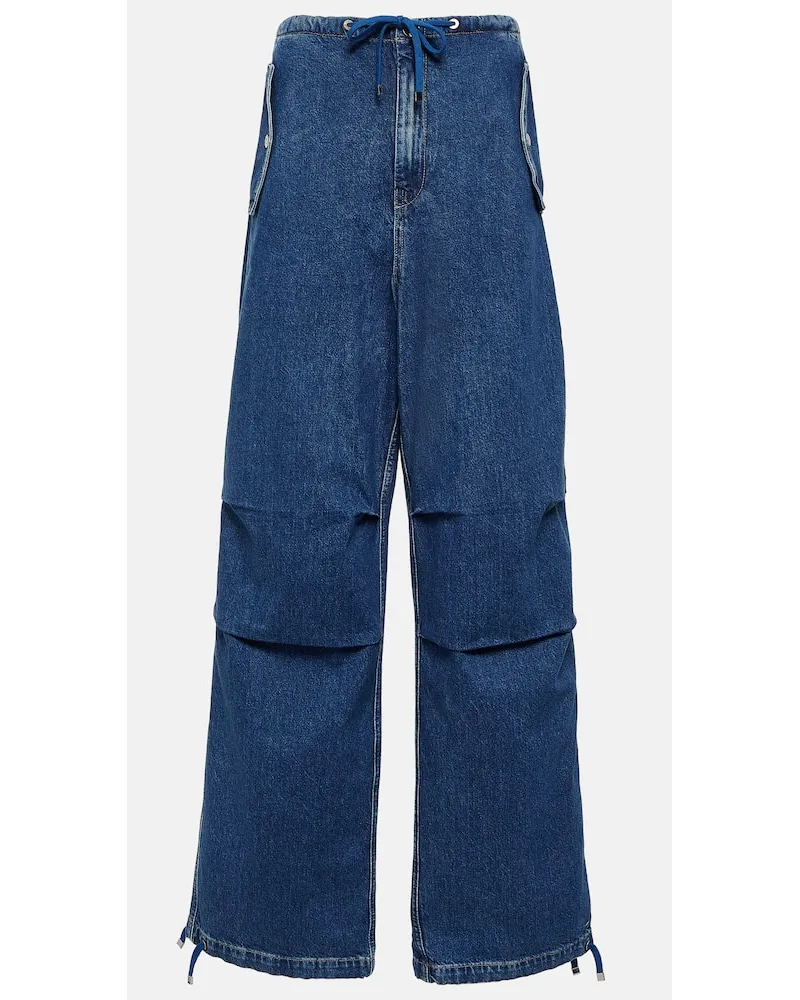 Dion Lee Mid-Rise Wide-Leg Jeans Parachute Blau