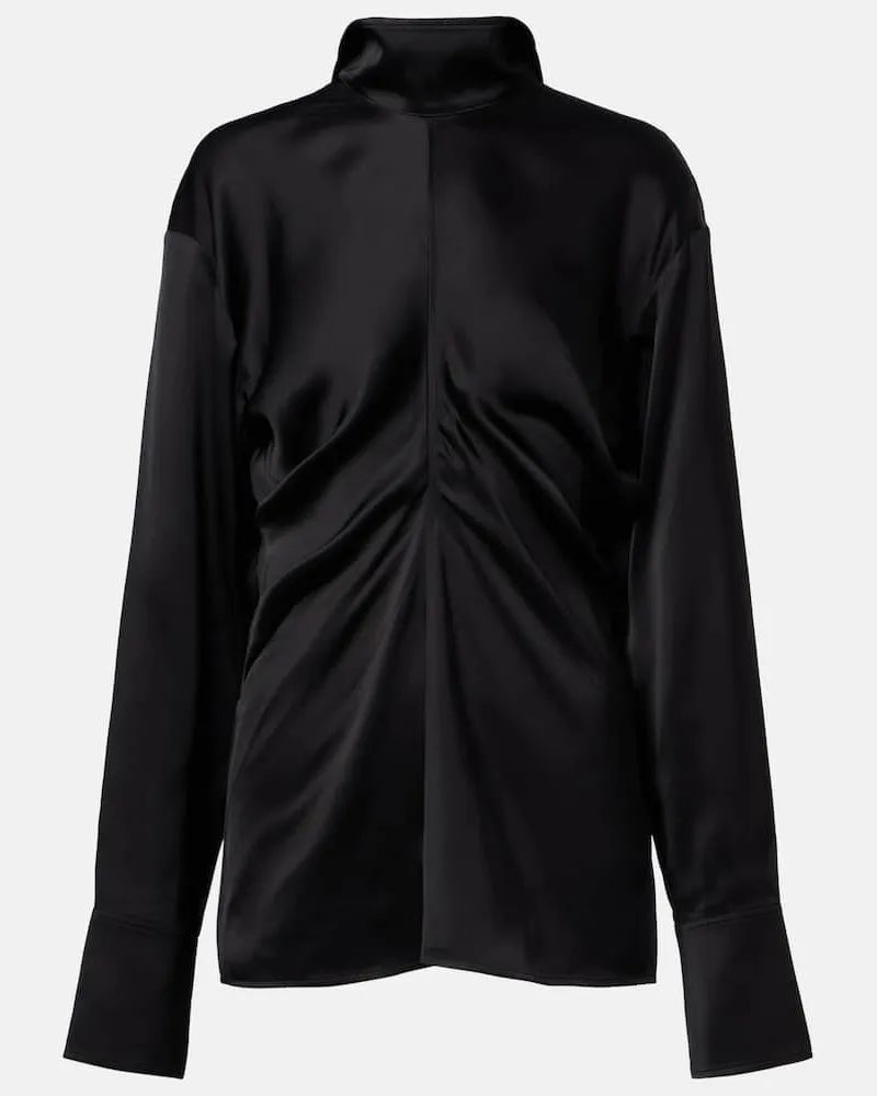 Totême Top aus Satin Schwarz