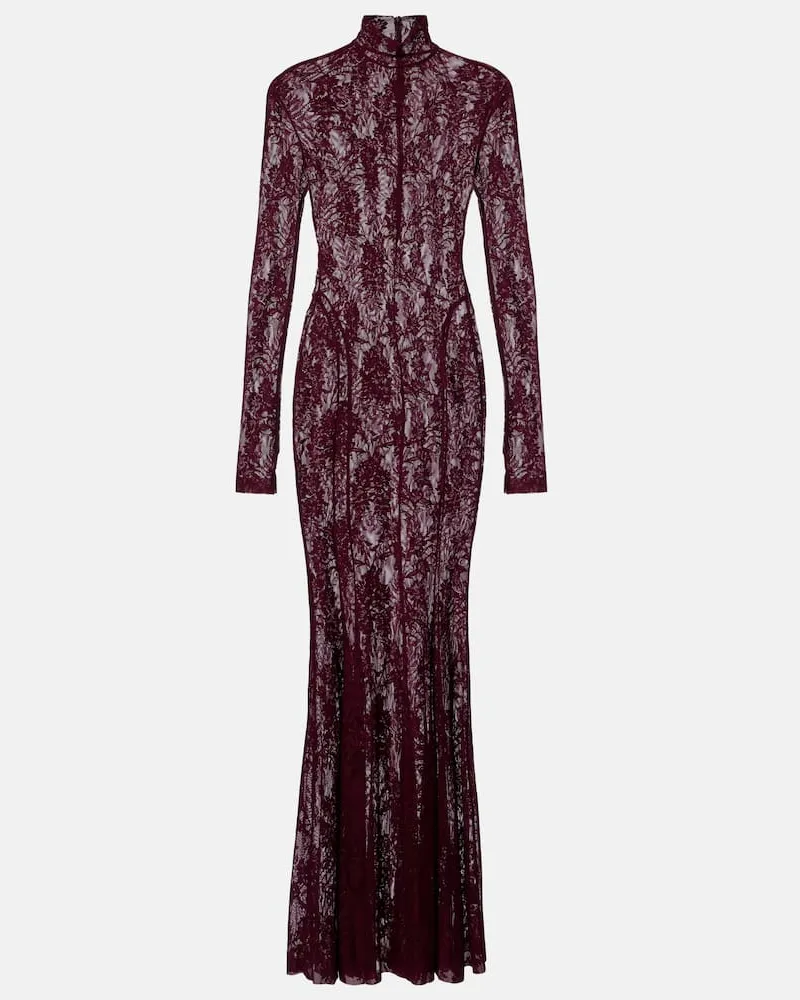 Norma Kamali Robe aus Spitze Violett