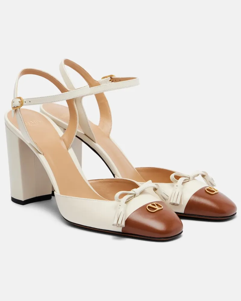 Valentino Garavani Pumps Valet Du Roi aus Leder Weiß