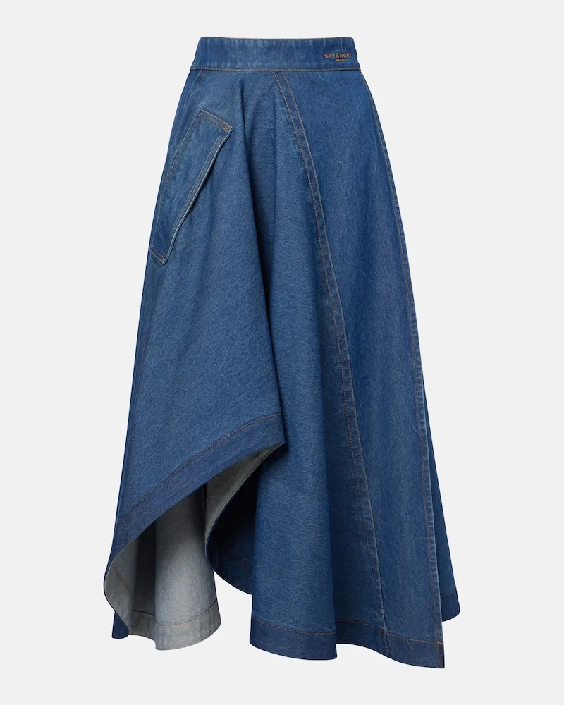 Givenchy Midirock aus Denim Blau