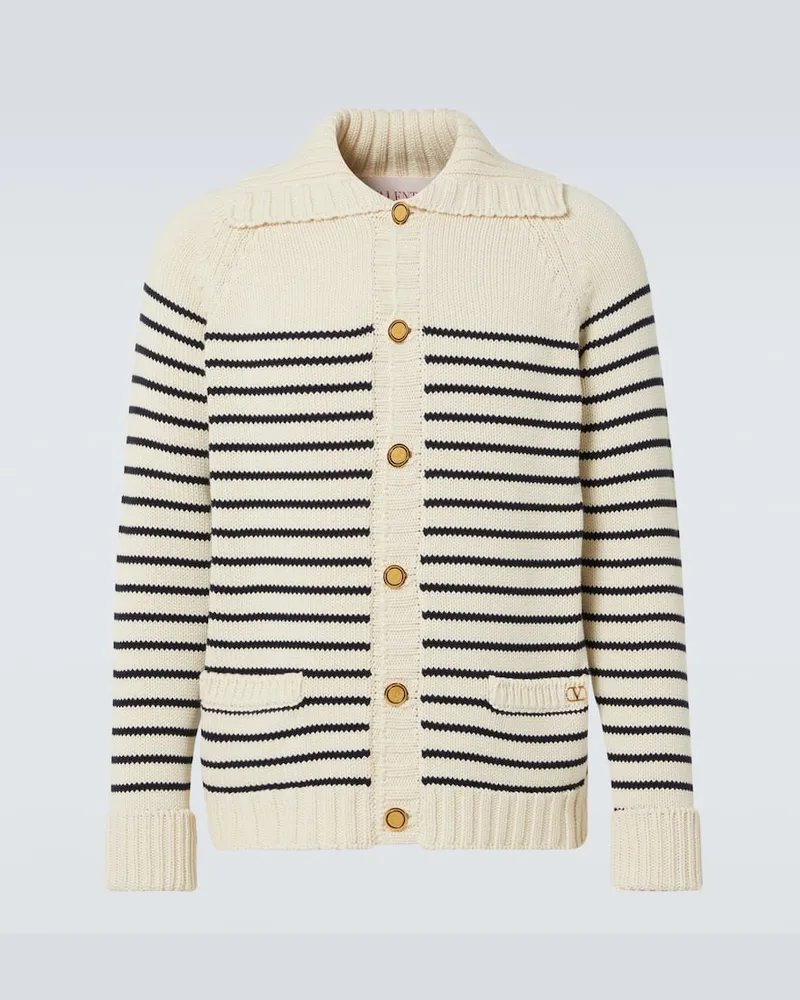 Valentino Garavani Cardigan VLogo Signature aus Baumwolle Blau
