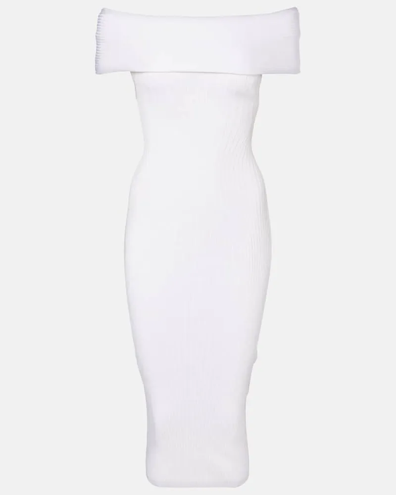 Thierry Mugler Off-Shoulder-Midikleid Weiß