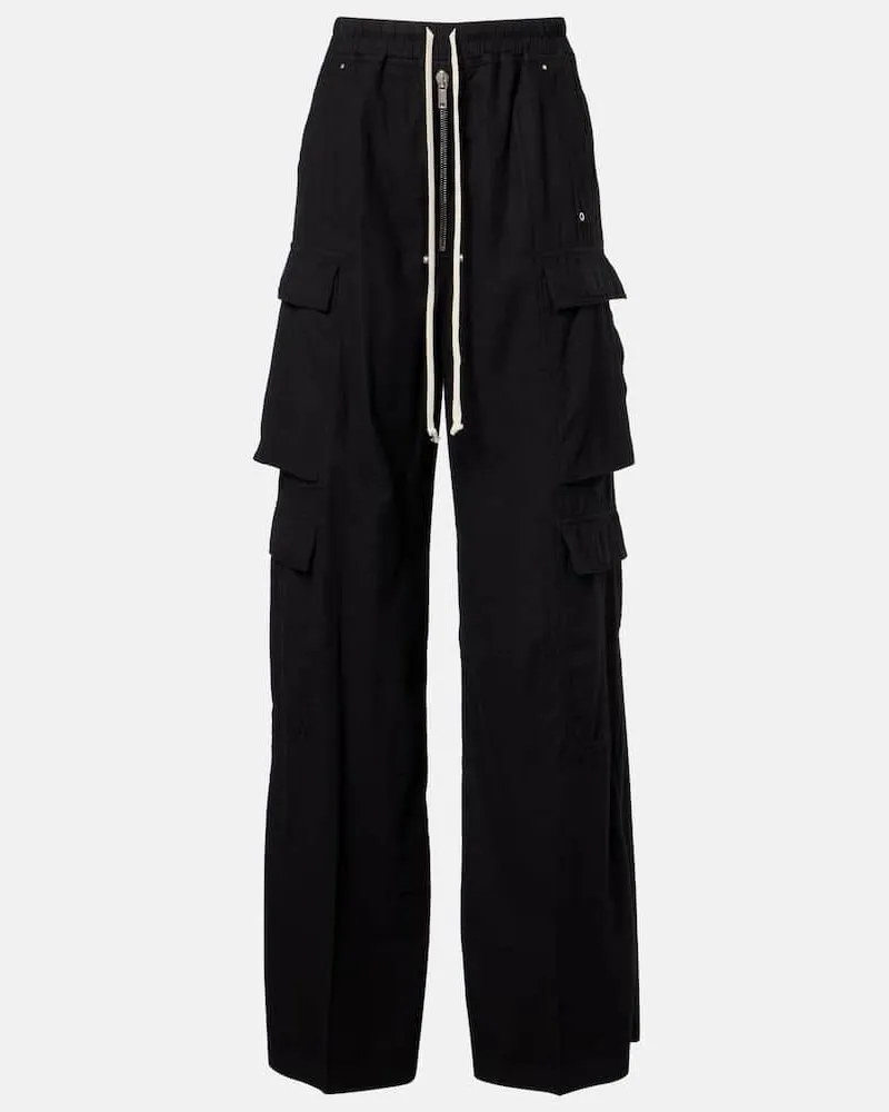 Rick Owens High-Rise-Cargohose Jumbo Belas aus Baumwolle Schwarz