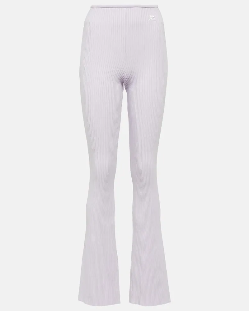 Courrèges Courrèges Schlaghose Reedition aus Rippstrick Weiß