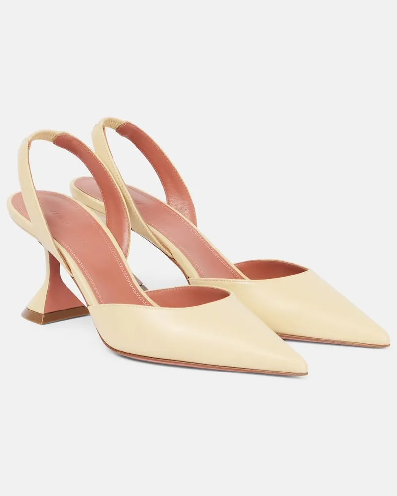 Amina Muaddi Slingback-Pumps Holli 70 aus Leder Gelb