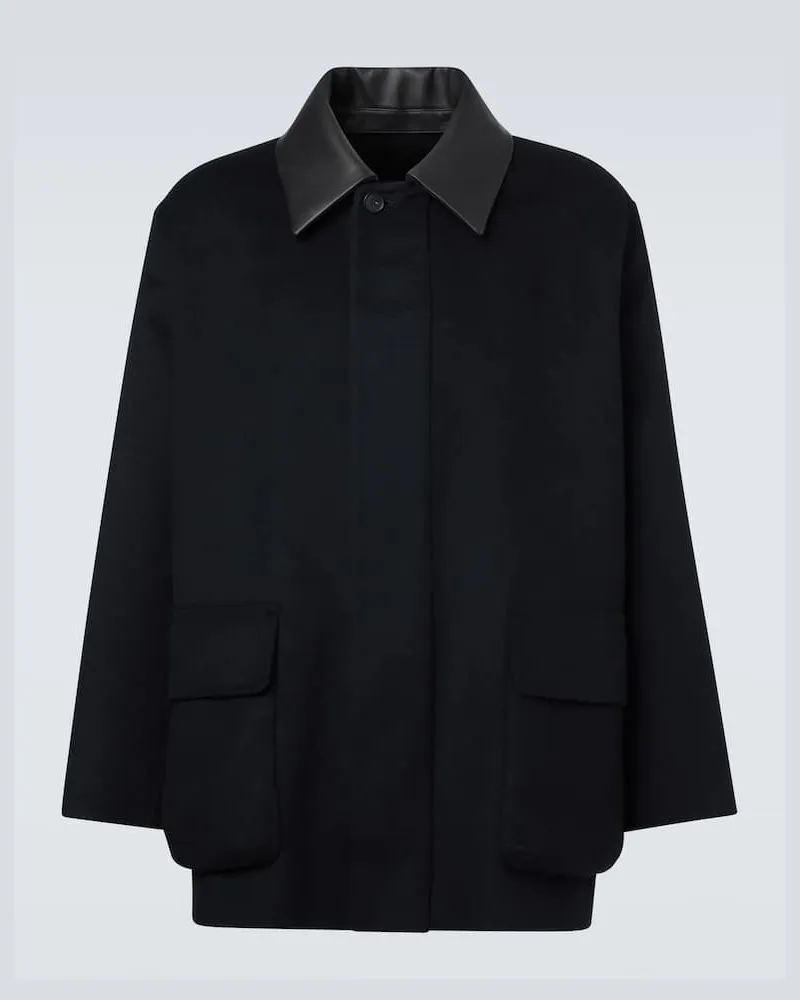 AURALEE Blouson aus Kaschmir mit Leder Schwarz