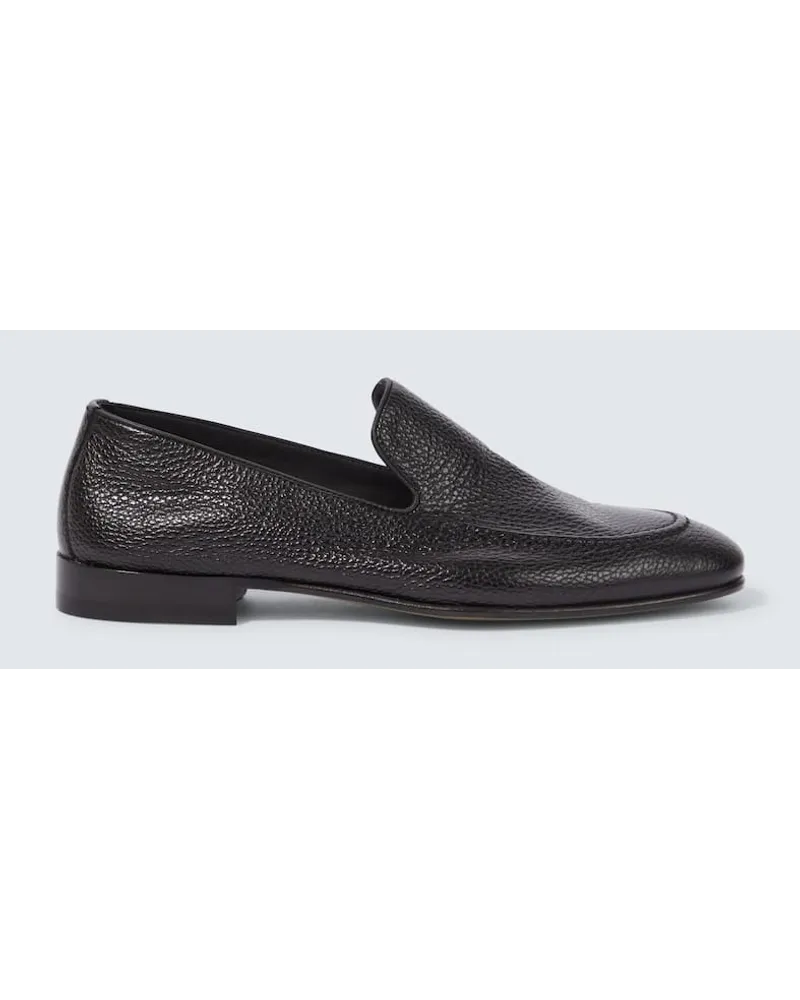 Manolo Blahnik Slip-Ons Truro aus Leder Schwarz