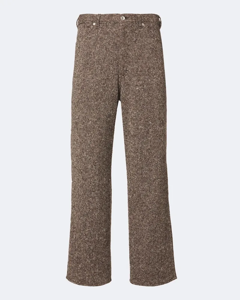AURALEE Weite Hose aus Woll-Tweed Braun