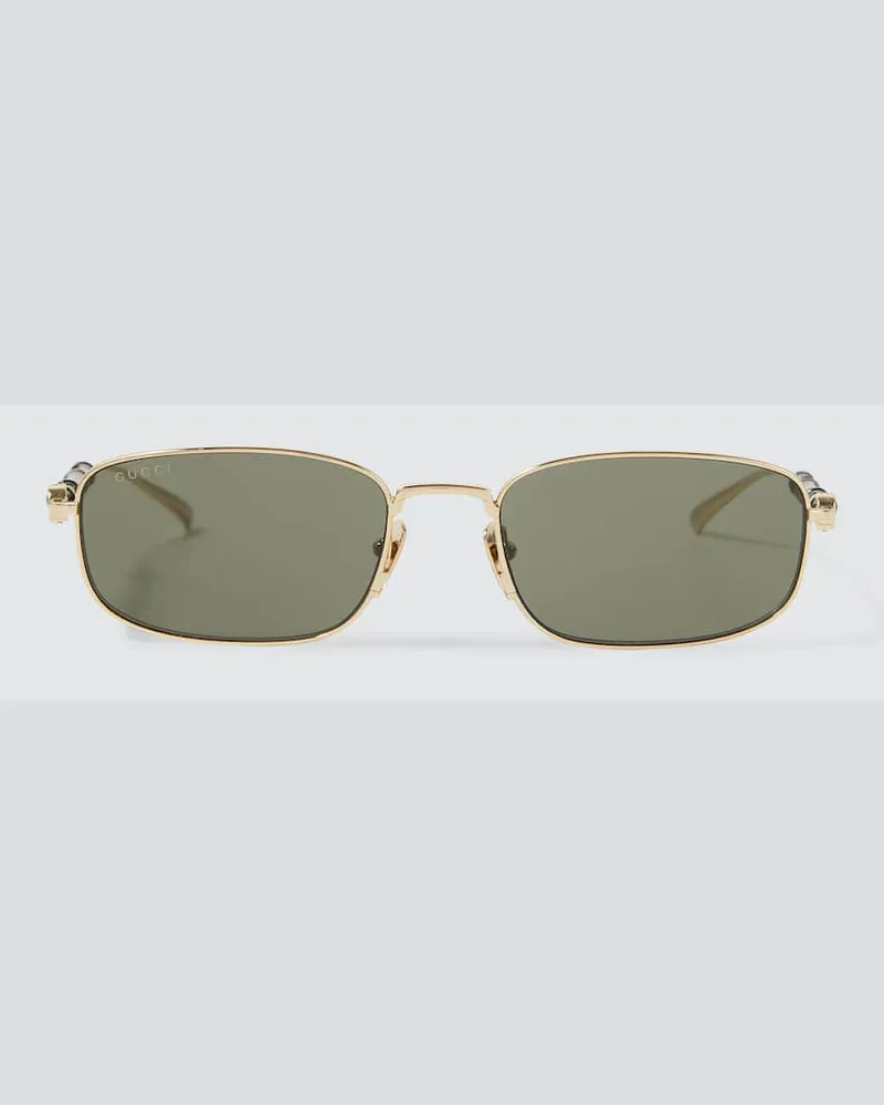 Gucci Eckige Sonnenbrille Bamboo Gold