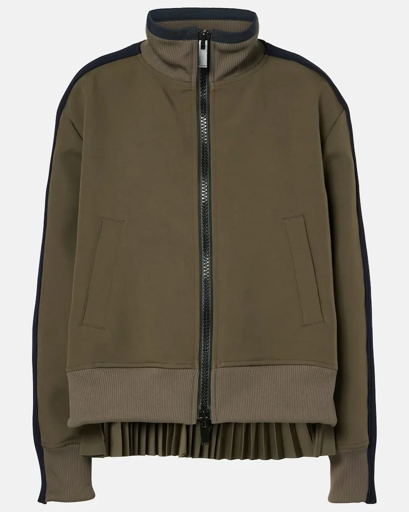 Sacai Blouson aus Jersey Braun