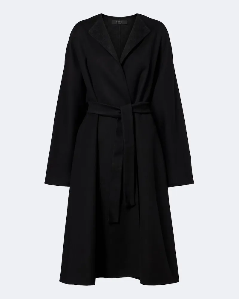 Gucci Mantel GG aus einem Wollgemisch Schwarz
