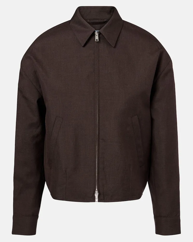 Prada Blouson aus Mohair und Wolle Braun