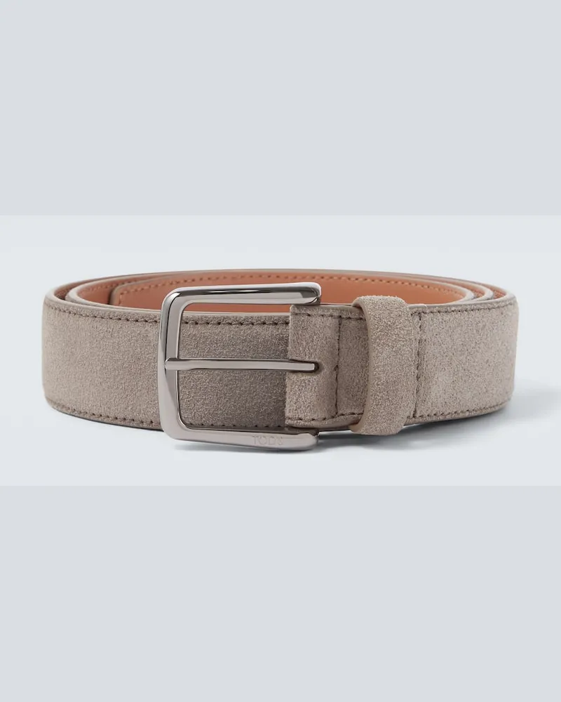 TOD'S Gürtel aus Veloursleder Grau