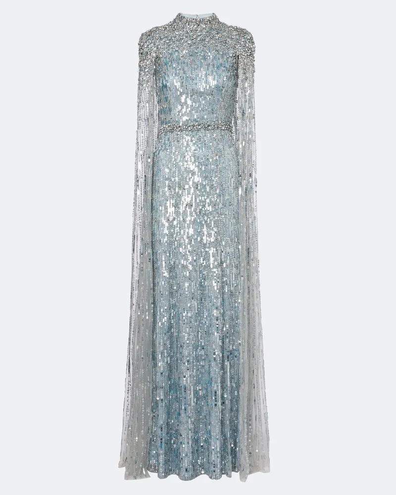 Jenny Packham Robe Opera mit Pailletten Blau
