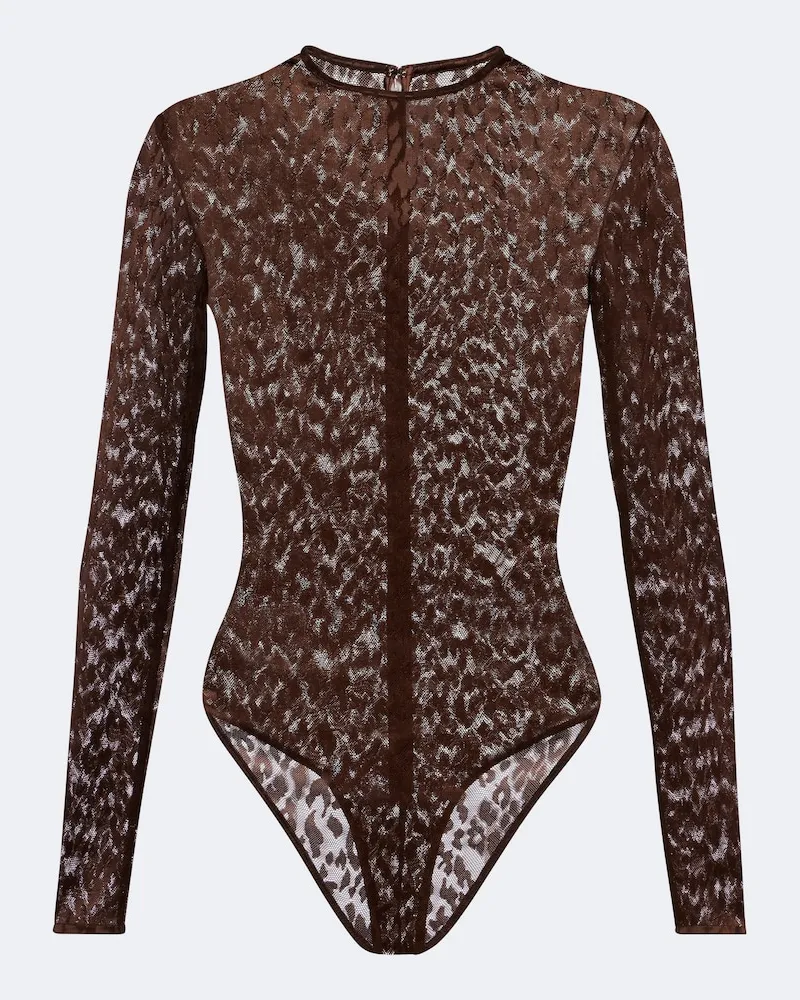 Alex Perry Bodysuit aus Spitze Braun