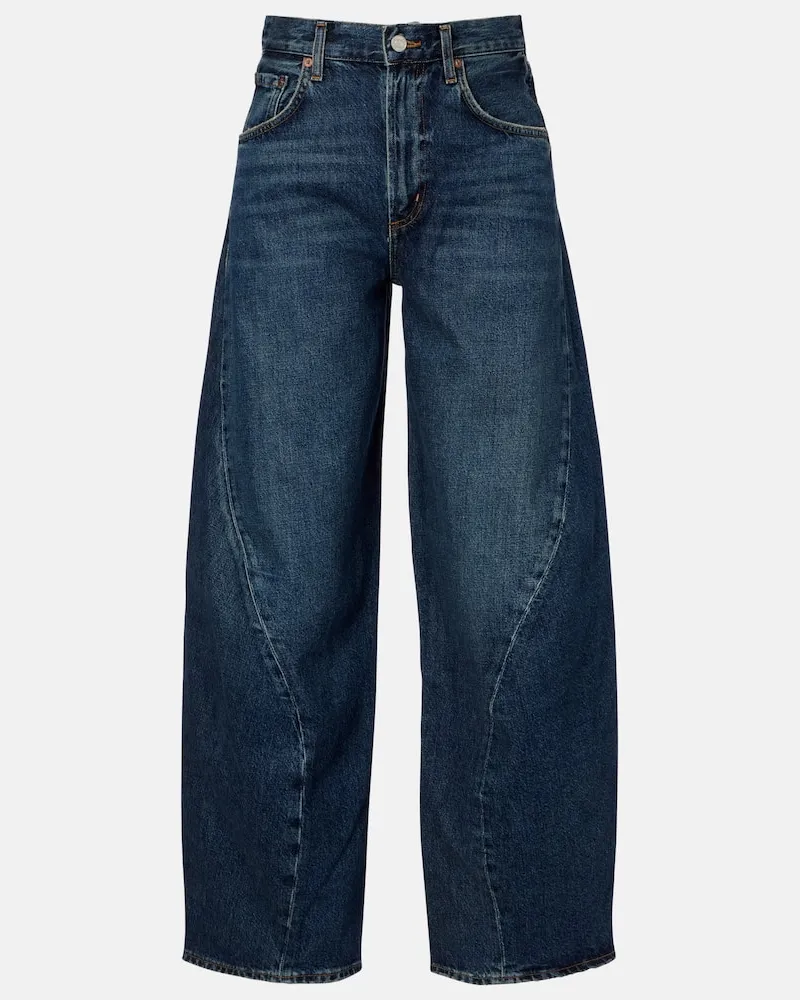 AGOLDE Mid-Rise Wide-Leg Jeans Twist Blau