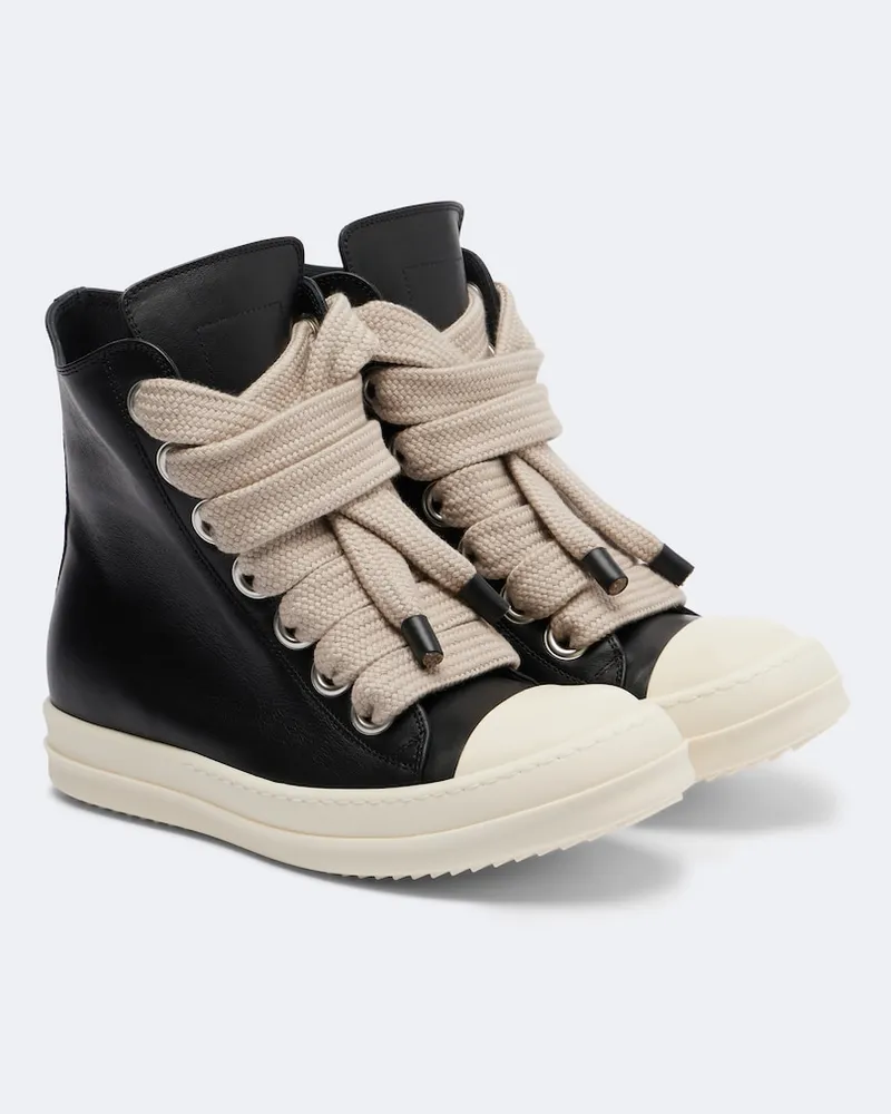 Rick Owens Sneakers Jumbolace aus Leder Schwarz