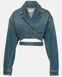 Alaïa Alaia Cropped-Jeansjacke Blau