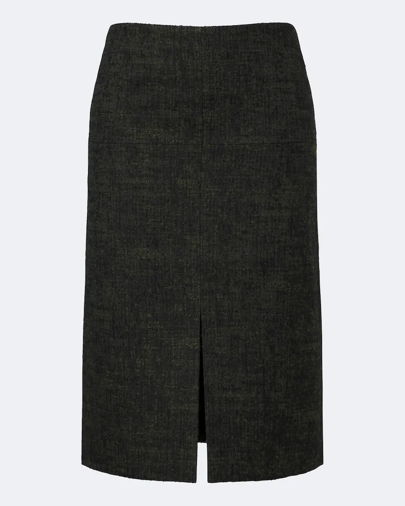 SHUSHU/TONG Midirock aus Tweed Grün
