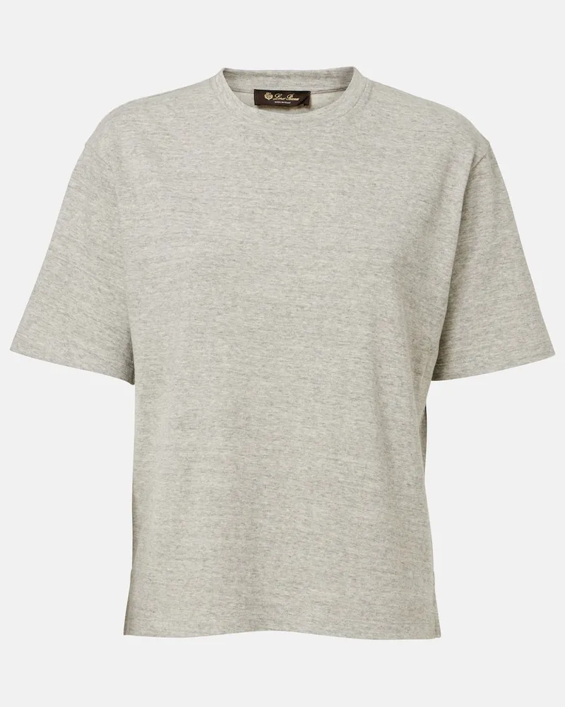 Loro Piana T-Shirt Pellino aus Baumwoll-Jersey Grau