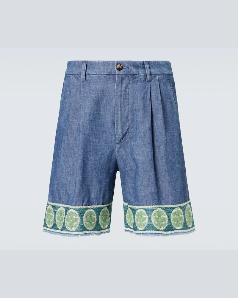 Valentino Garavani Bermuda-Shorts aus Denim Blau