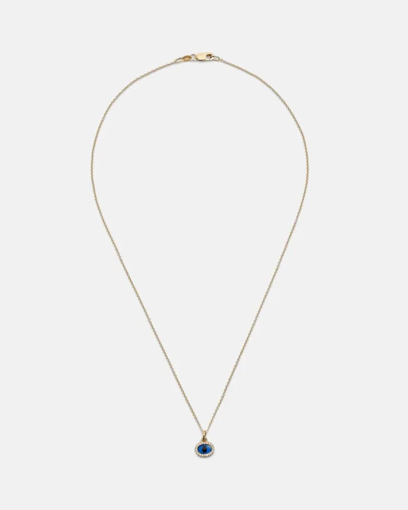 Ileana Makri Halskette Mini Oval Eye aus 18kt Gelbgold mit Diamanten Gold