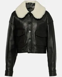 Proenza Schouler Lederjacke Judd mit Shearling Schwarz