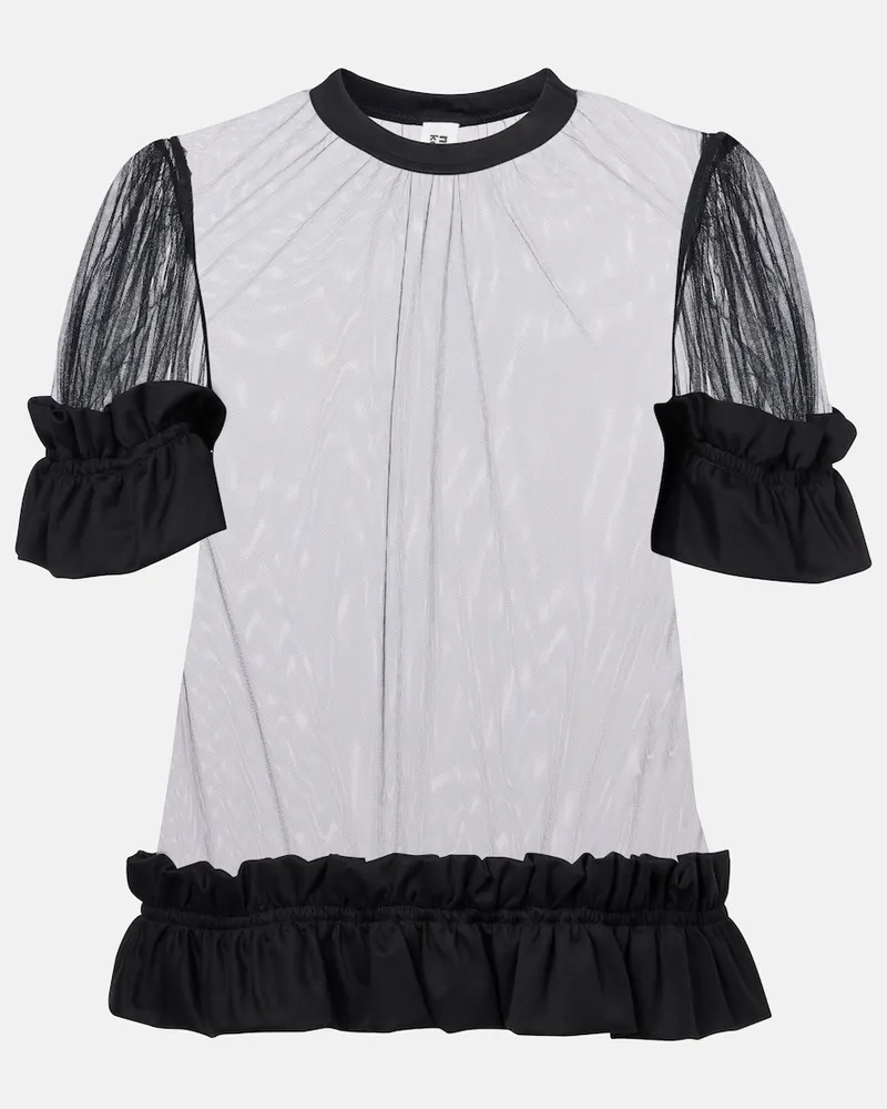 Noir Kei Ninomiya Top aus Tüll Schwarz