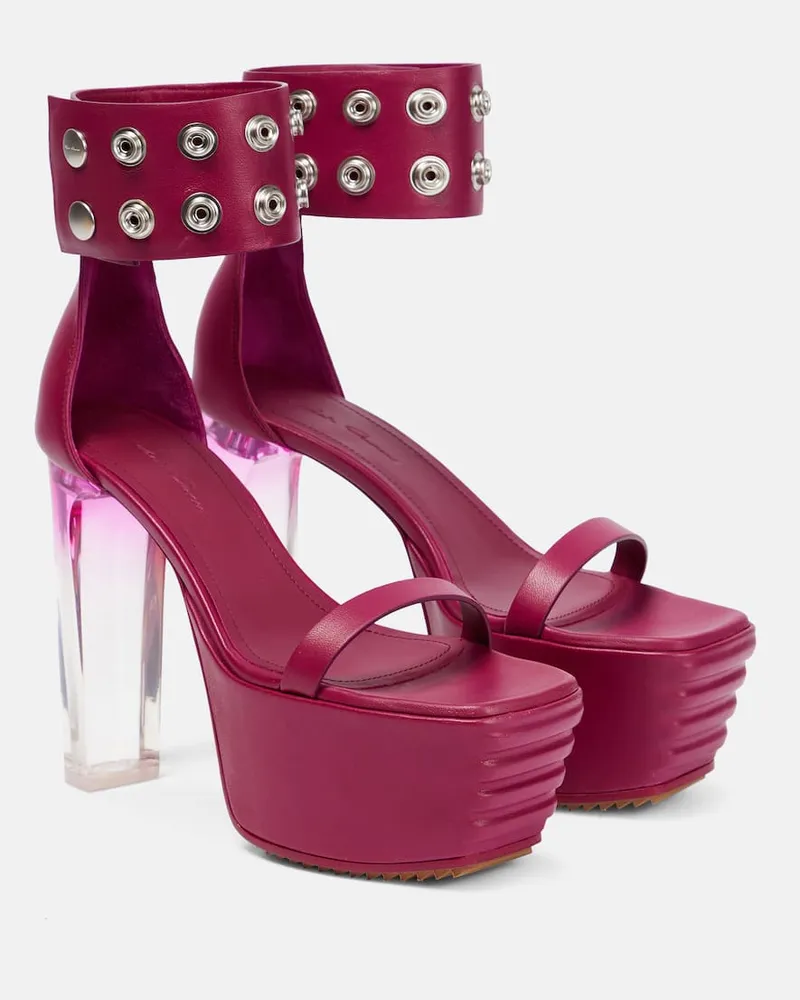 Rick Owens Plateausandalen Minimal aus Leder Rosa