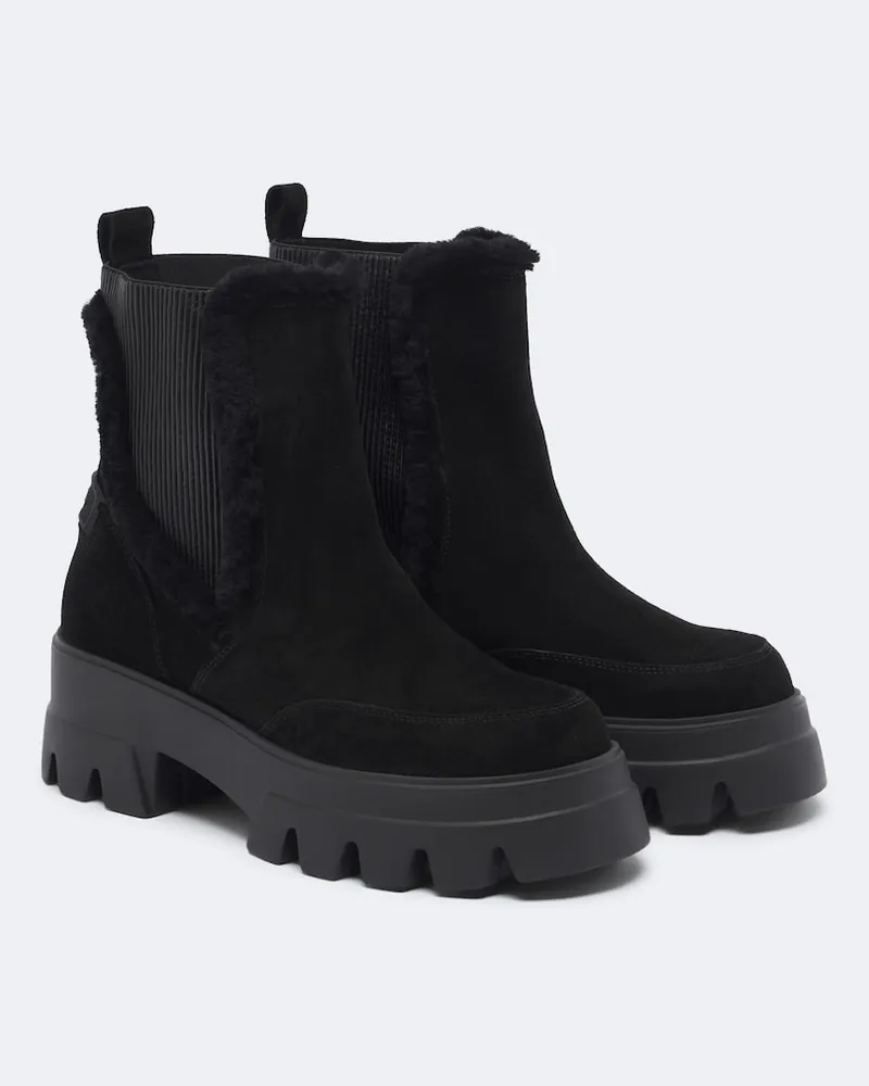 Bogner Ankle Boots Sapporo aus Veloursleder Schwarz