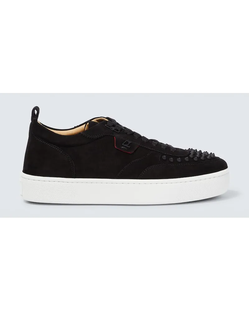 Christian Louboutin Sneakers Happyrui Spikes aus Veloursleder Schwarz