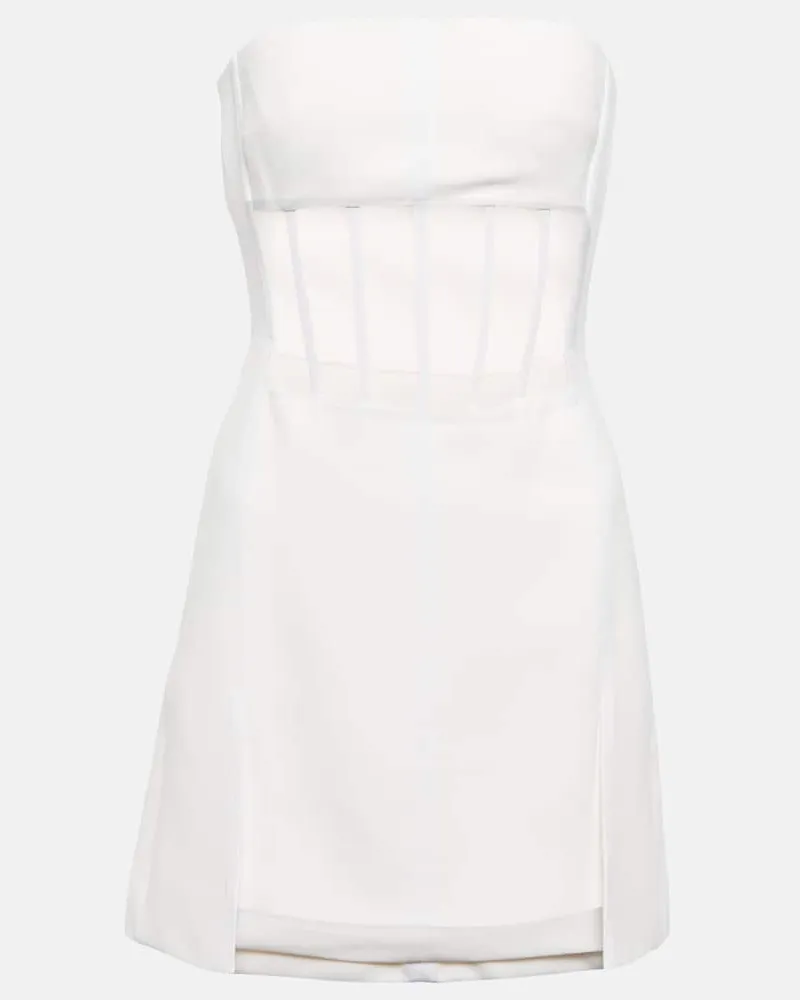 David Koma Minikleid mit Mesh Weiß