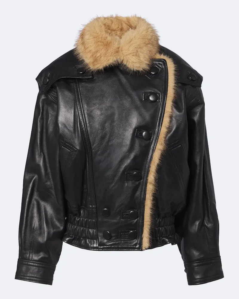 Isabel Marant Jacke Valina aus Leder Schwarz
