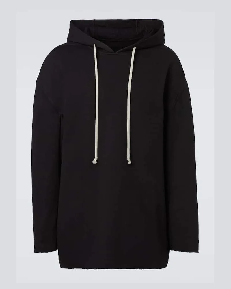 Rick Owens Hoodie aus Baumwoll-Jersey Schwarz