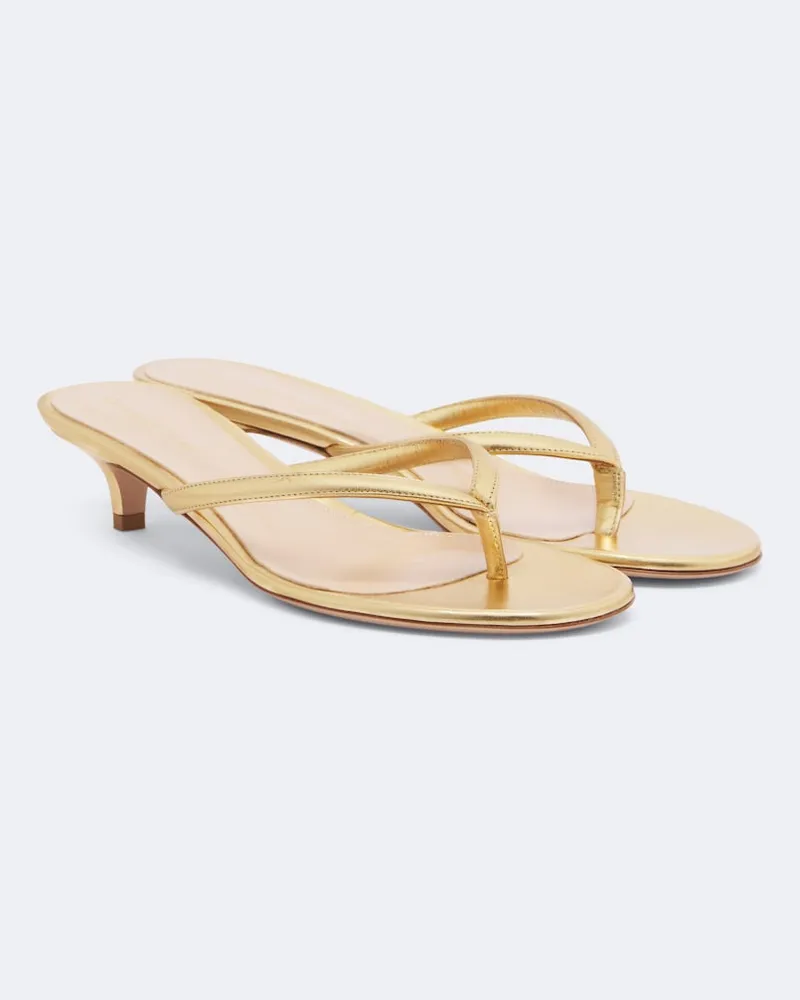 Gianvito Rossi Sandalen Calypso aus Metallic-Leder Gold