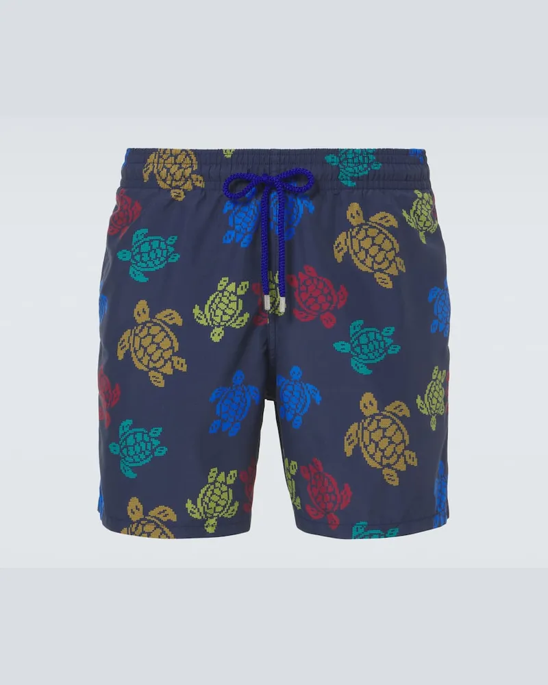 Vilebrequin X Falke Badeshorts Moorea Blau