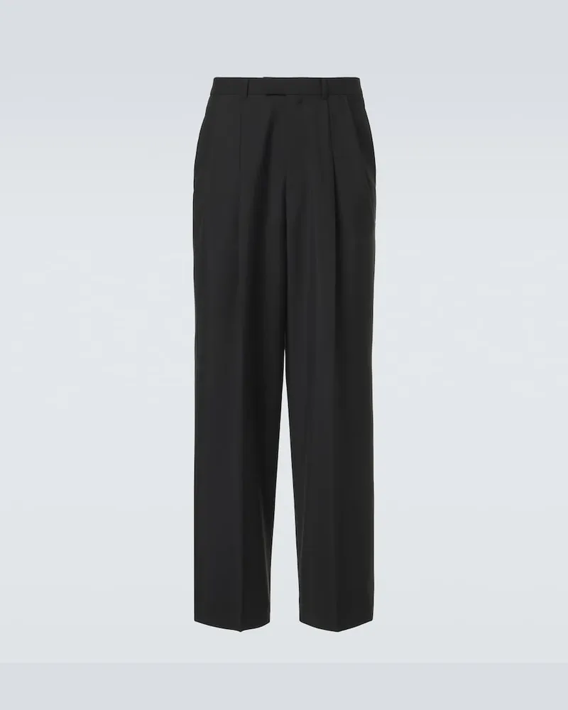 Givenchy Gerade Hose aus Wolle und Mohair Schwarz