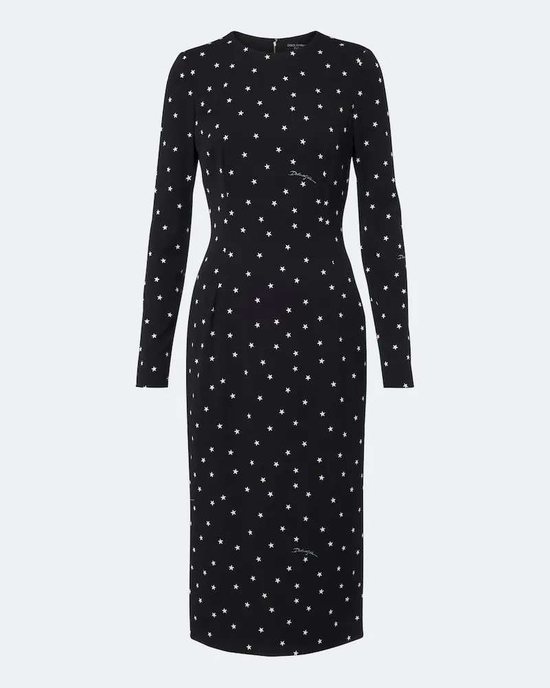 Dolce & Gabbana Midikleid aus einem Seidengemisch Schwarz