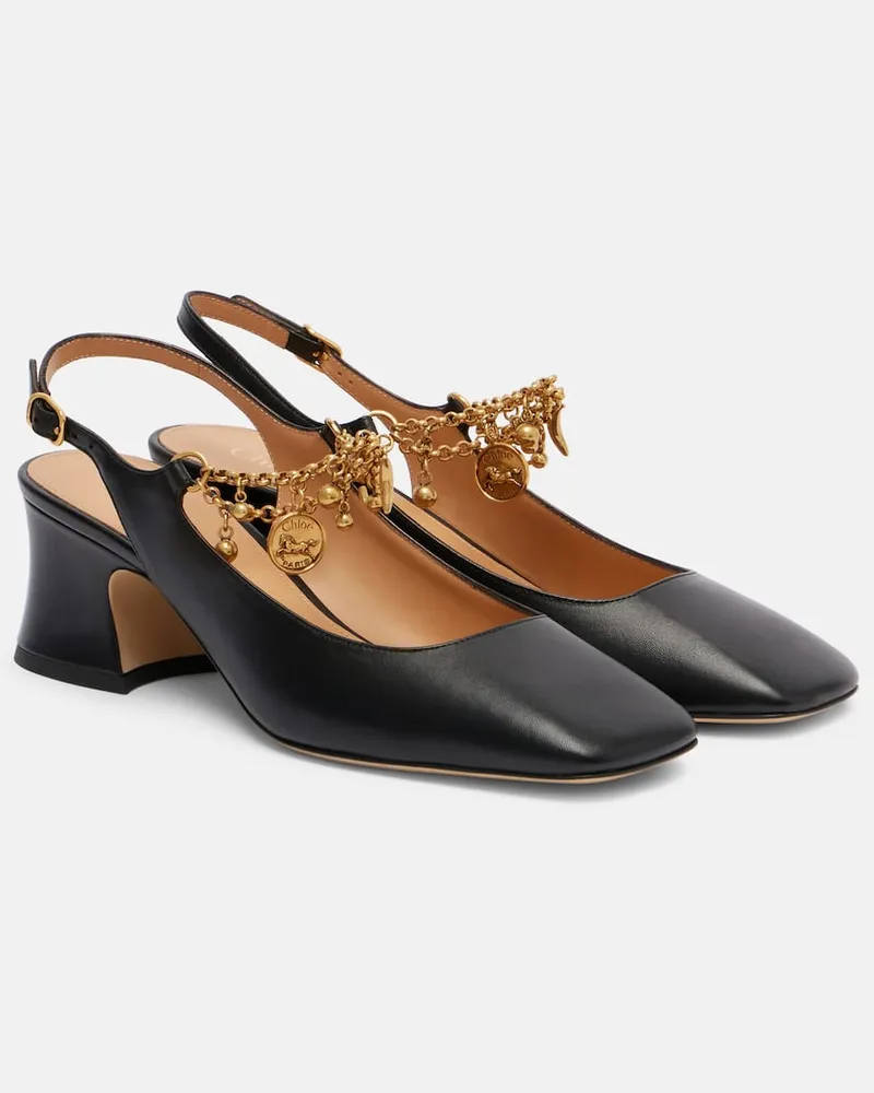 Chloé Chloé Slingback-Pumps Chloé Charms 55 aus Lackleder Schwarz