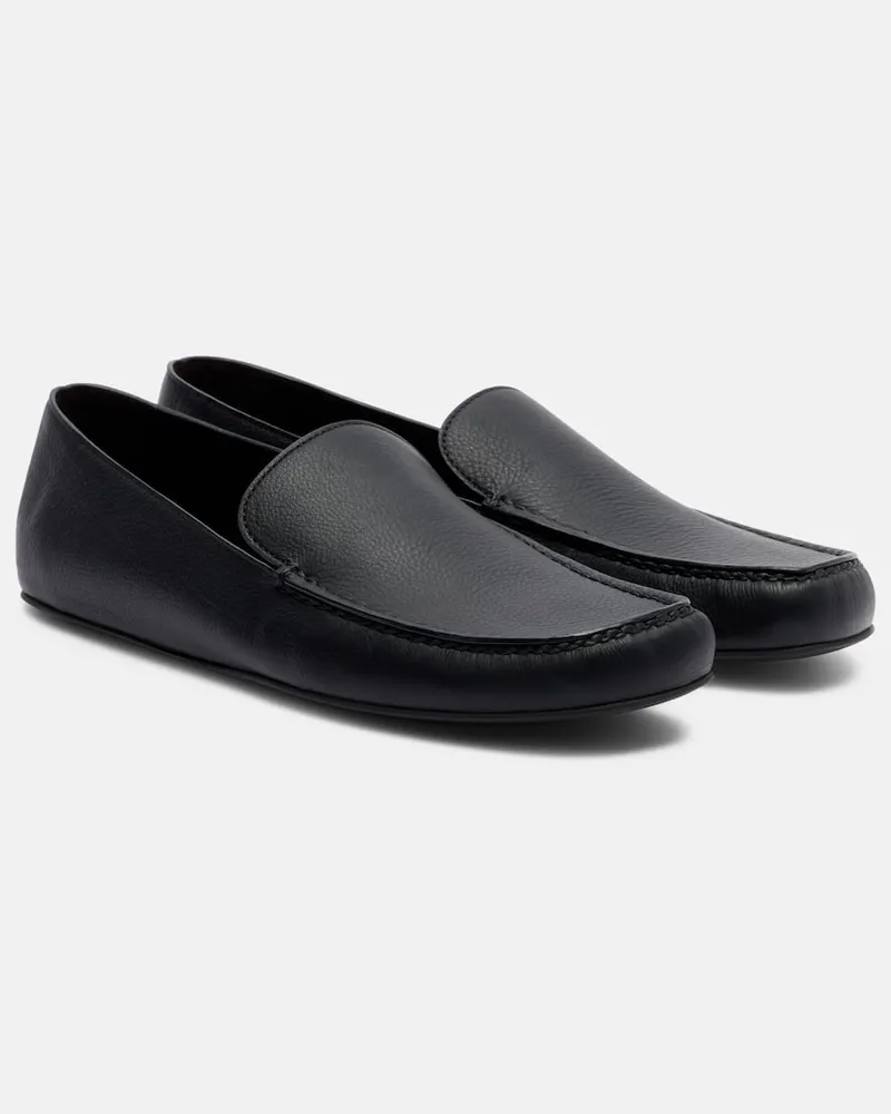 The Row Slip-Ons Leo aus Leder Schwarz