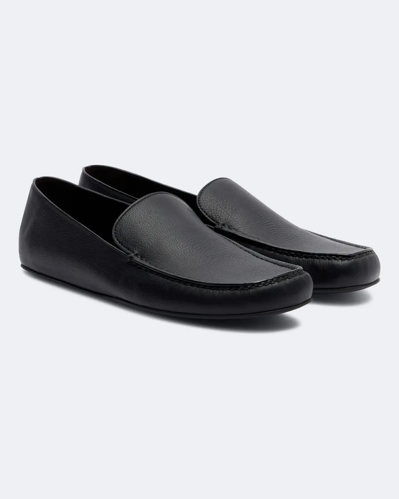 The Row Slip-Ons Leo aus Leder Schwarz