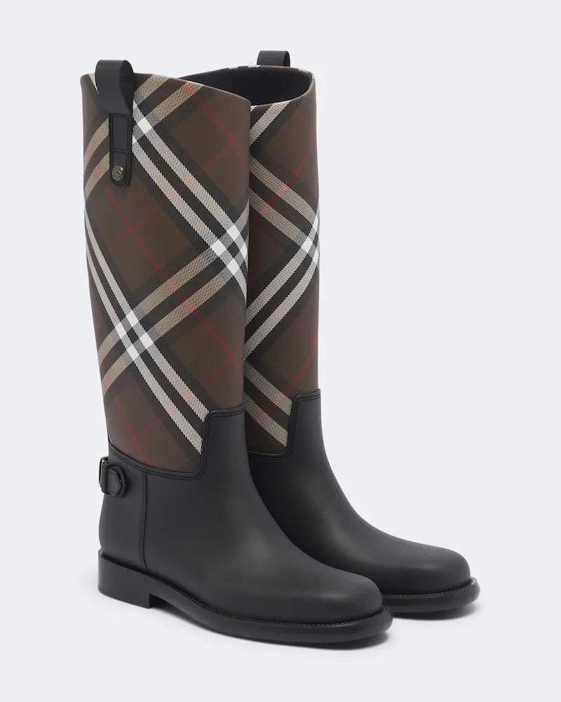 Burberry Gummistiefel Cavalier Burberry Check Braun
